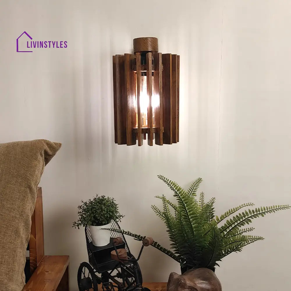 Ventus Brown Wooden Wall Light Lights