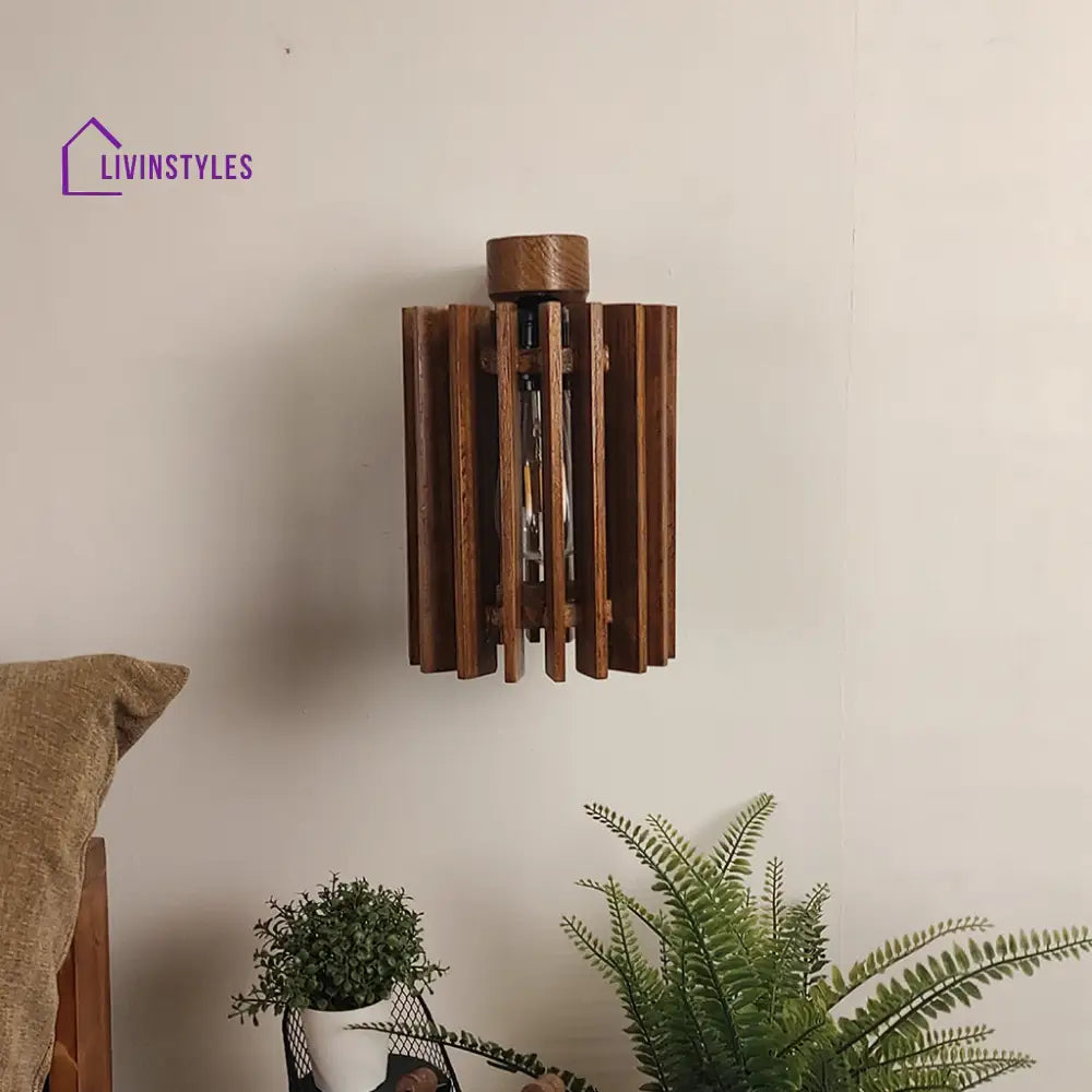 Ventus Brown Wooden Wall Light Lights