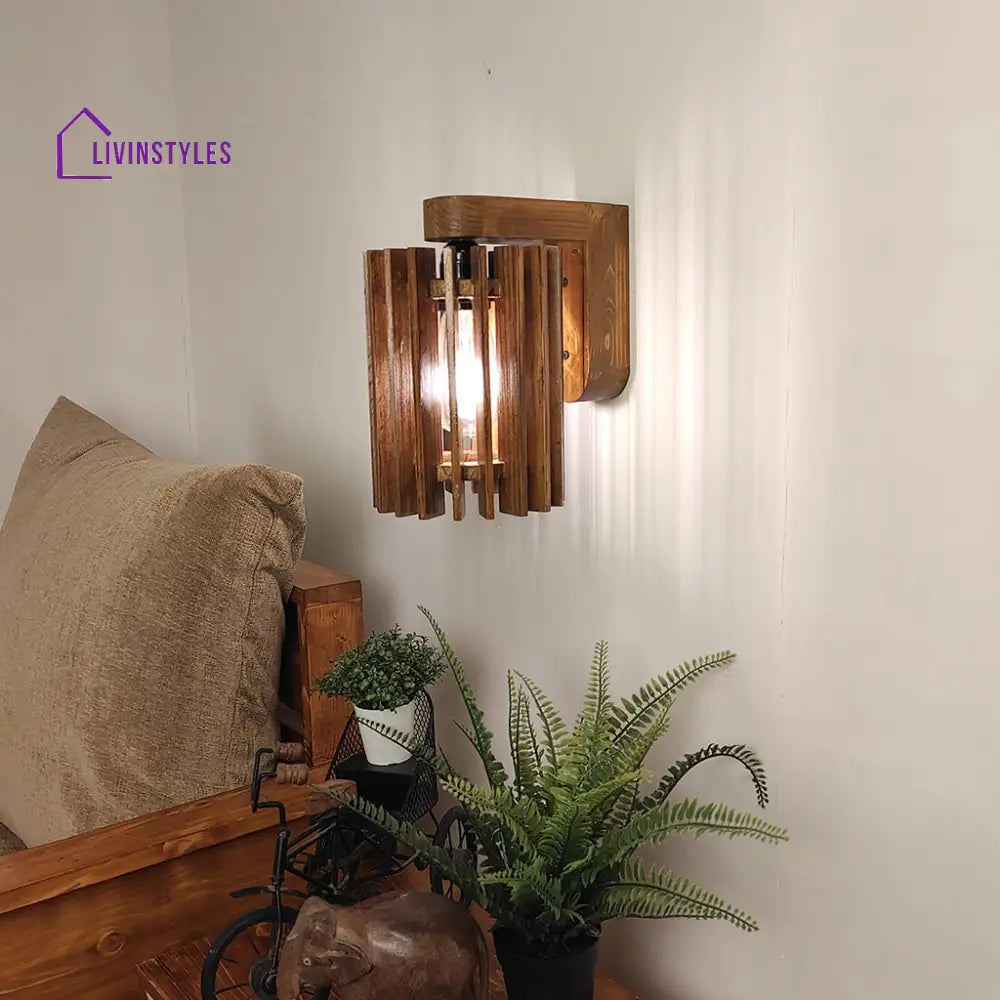 Ventus Brown Wooden Wall Light Lights