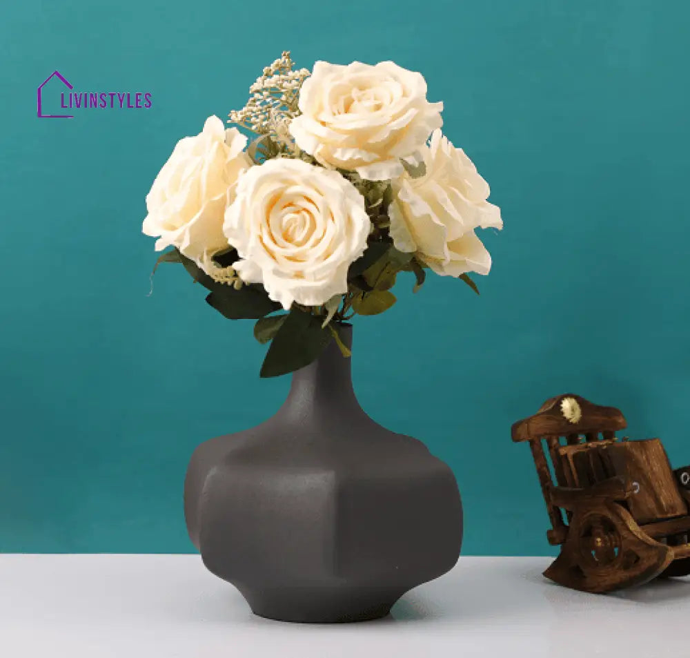 Verdant Metal Grey Texture Vase