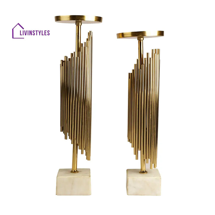 Verona Gold Candleholders Set Of 2