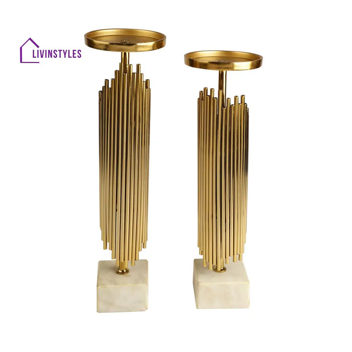 Verona Gold Candleholders Set Of 2