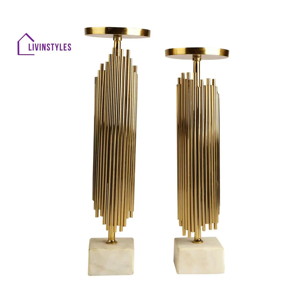 Verona Gold Candleholders Set Of 2