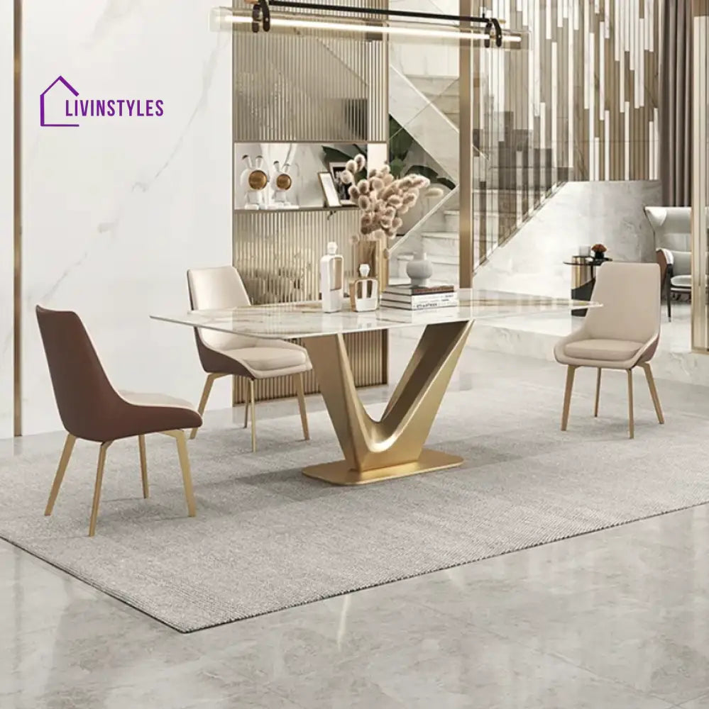 Veronika The-V Modern Marble Dining Table