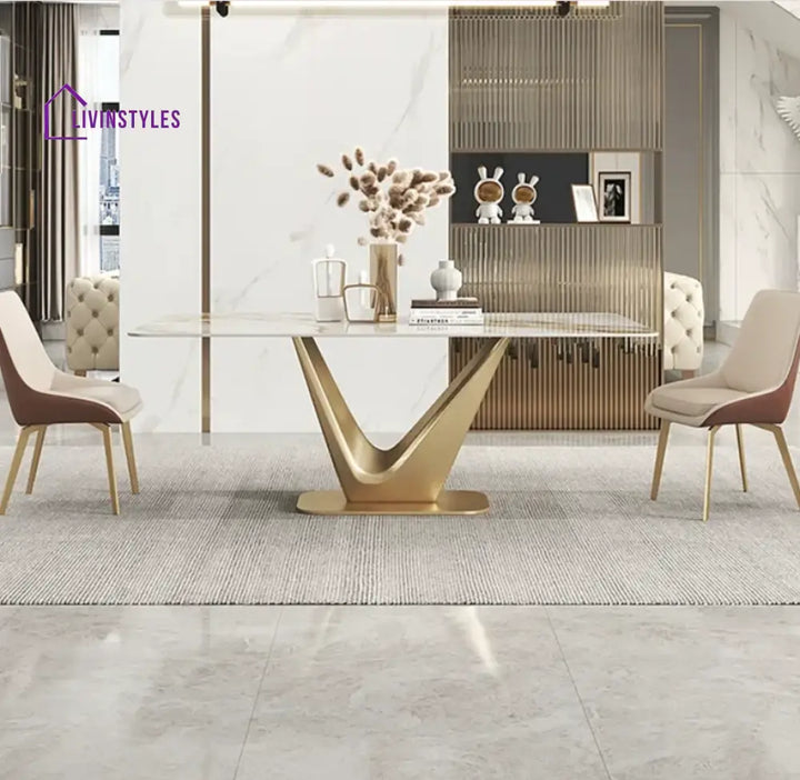 Veronika The-V Modern Marble Dining Table