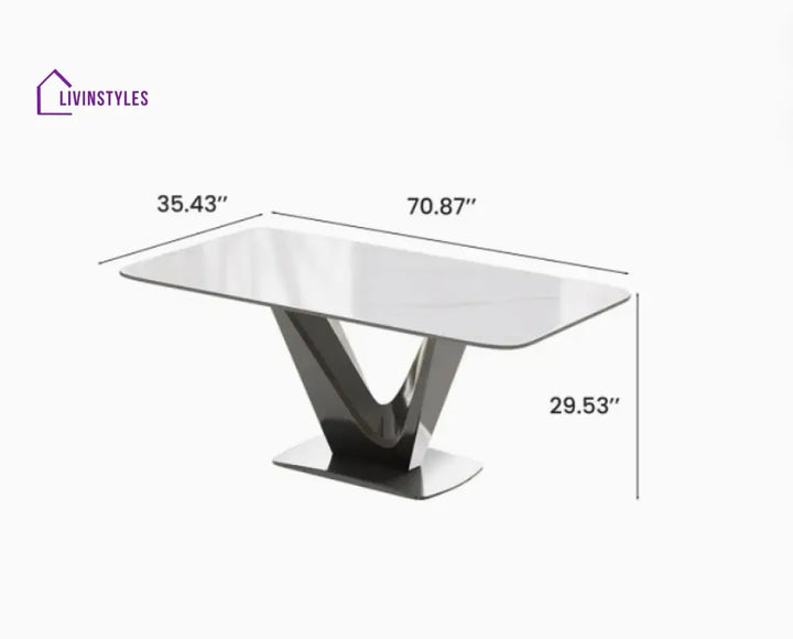 Veronika The-V Modern Marble Dining Table