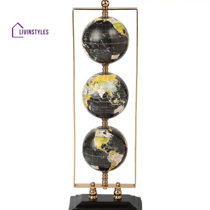 Vertical Triple Golden Globe Stand