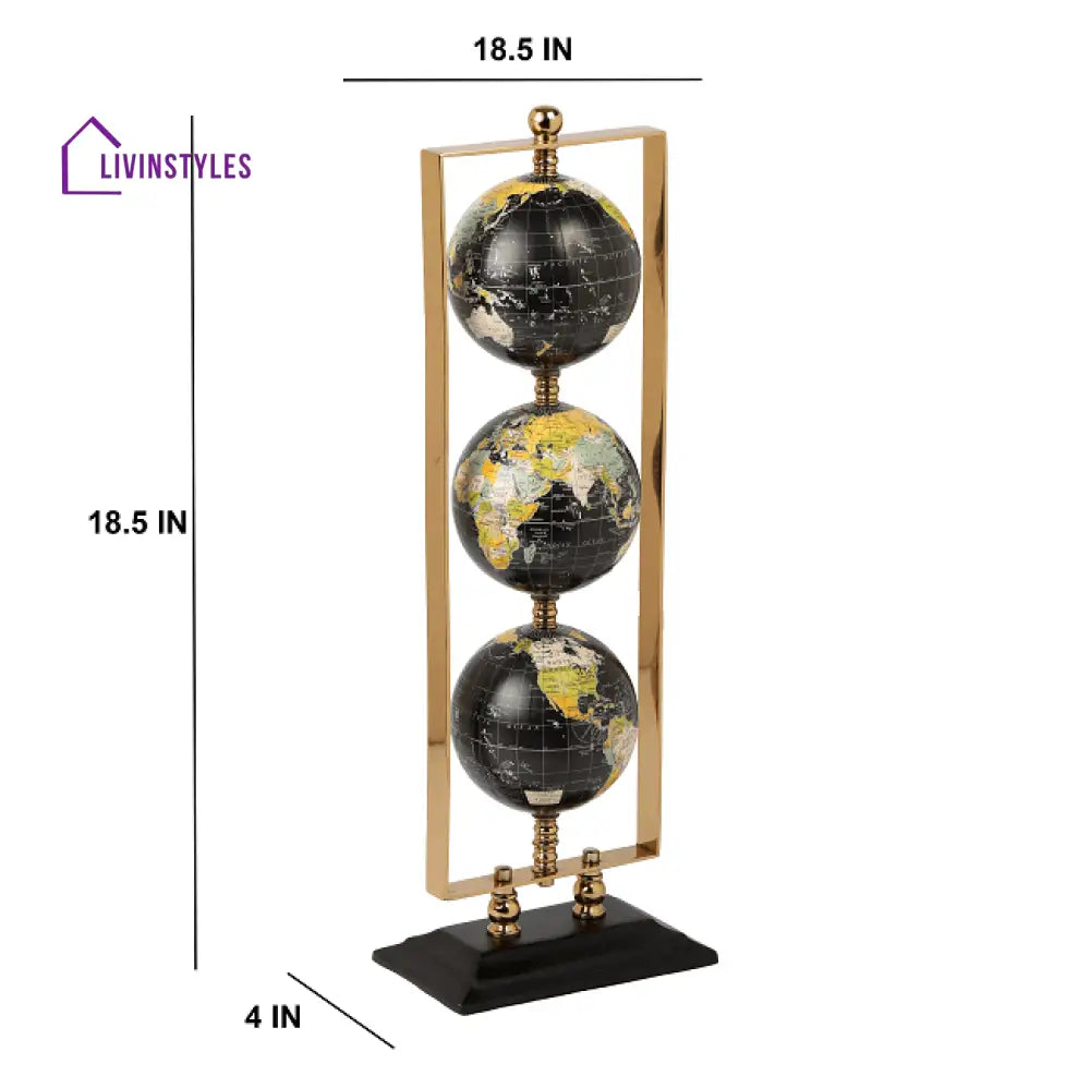 Vertical Triple Golden Globe Stand