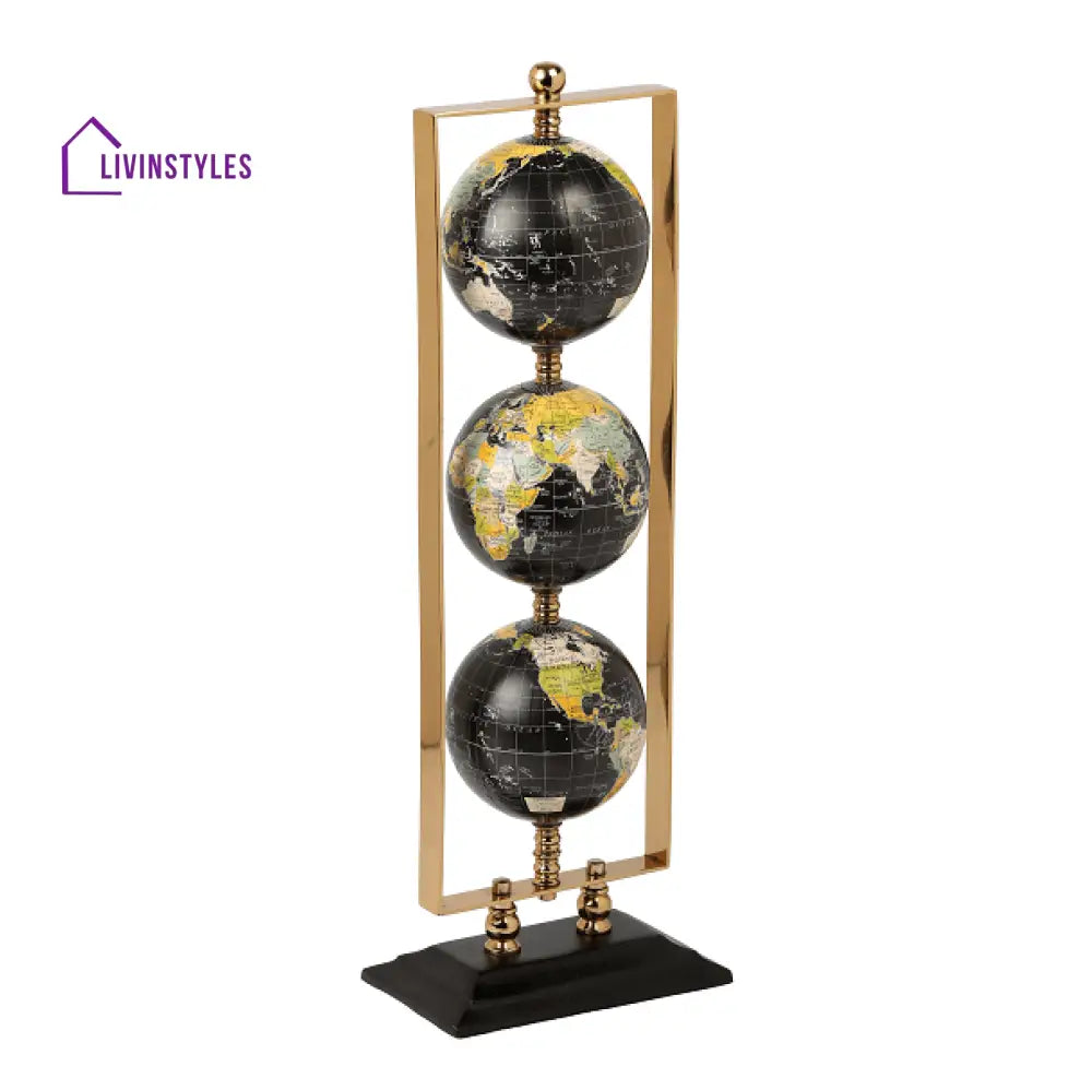 Vertical Triple Golden Globe Stand