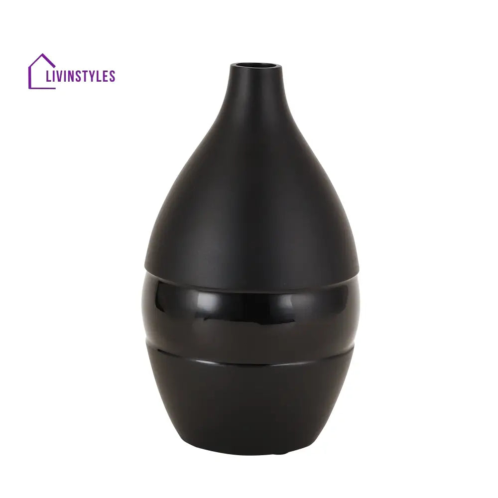 Vesera Black Enamel Vase Large Vase