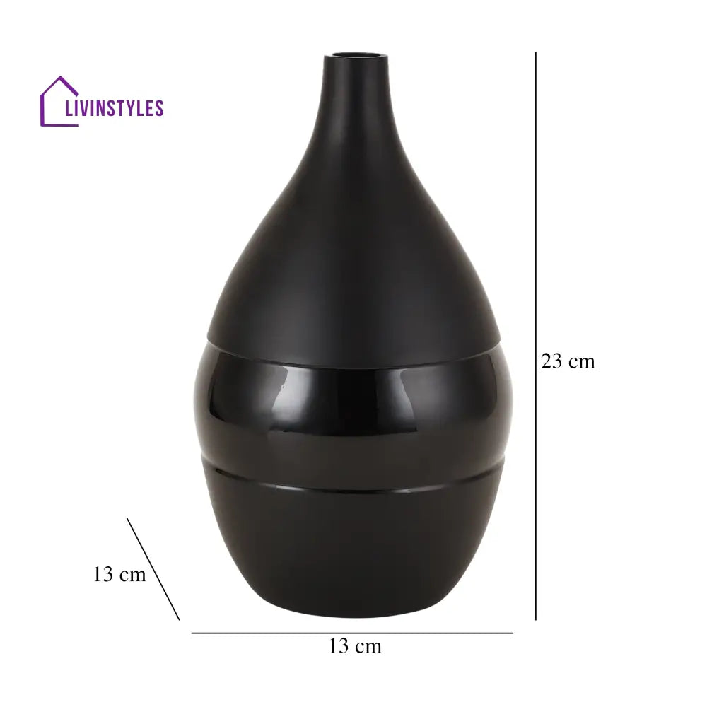 Vesera Black Enamel Vase Large Vase