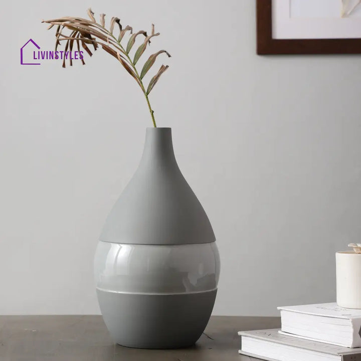 Vesera Grey Enamel Vase Large Pot