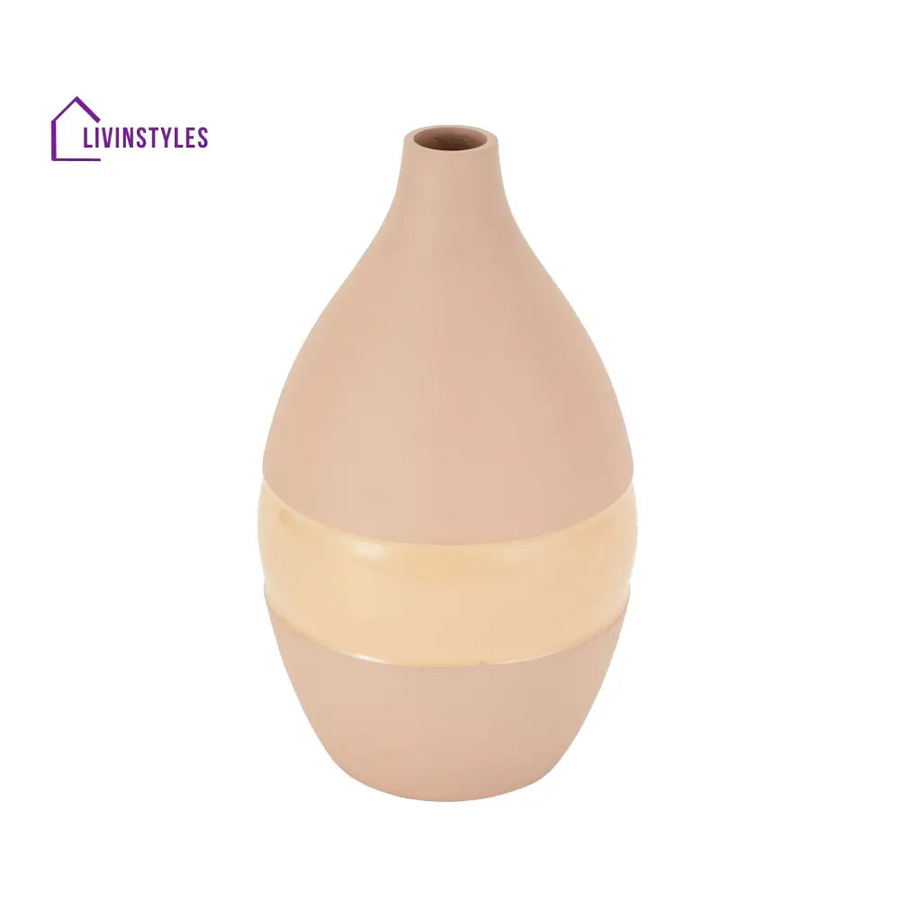 Vesera Peach Enamel Vase Pot