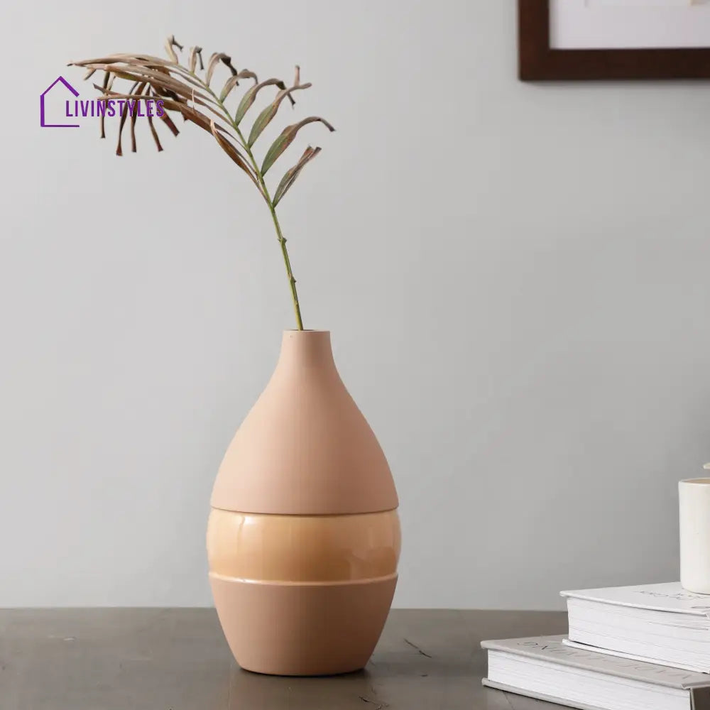 Vesera Peach Enamel Vase Pot