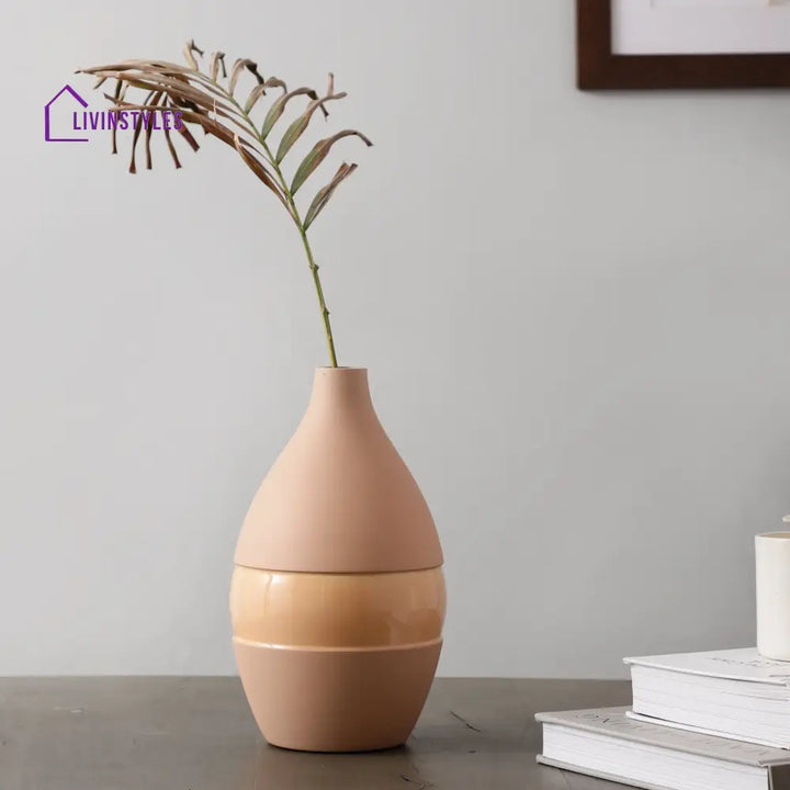 Vesera Peach Enamel Vase Pot