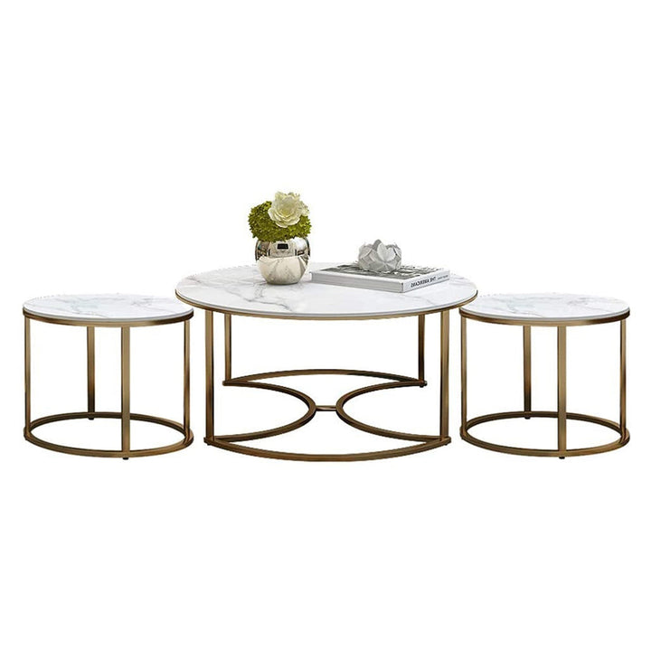 Trio Golden Nesting Tables Set of 3