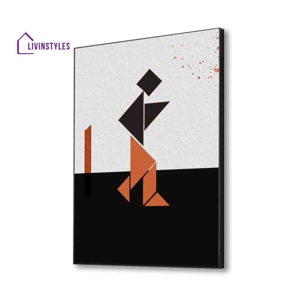 Vibrant Abstract Elegance Canvas Wall Art Painting 16 X 20 Inch / Black Floating Frame