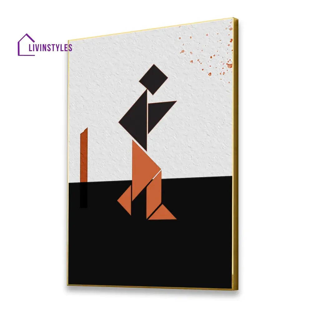 Vibrant Abstract Elegance Canvas Wall Art Painting 16 X 20 Inch / Gold Floating Frame