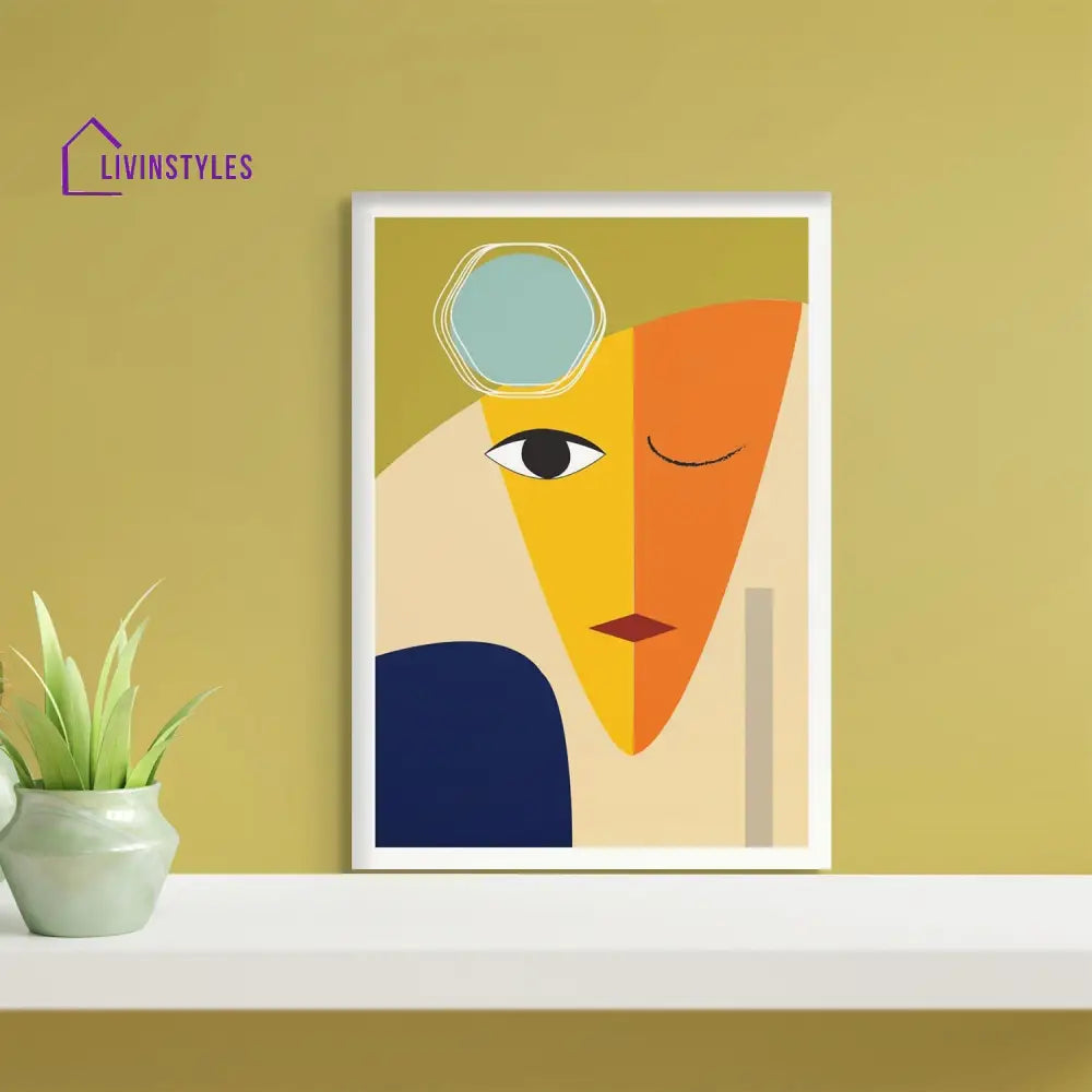 Vibrant Abstract Face Artwork Wall Painting