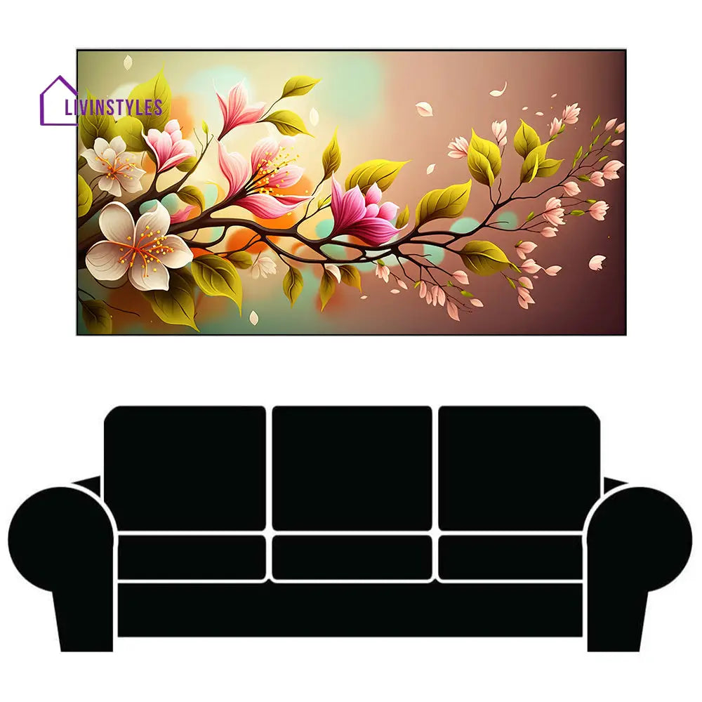 Vibrant Floral Branch Canvas Painting Wall