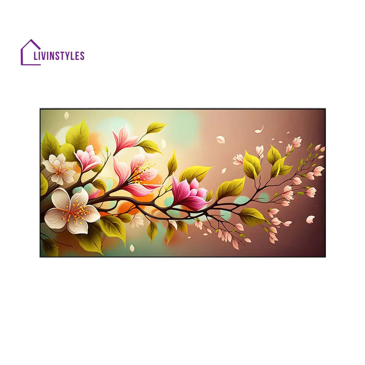 Vibrant Floral Branch Canvas Painting Wall