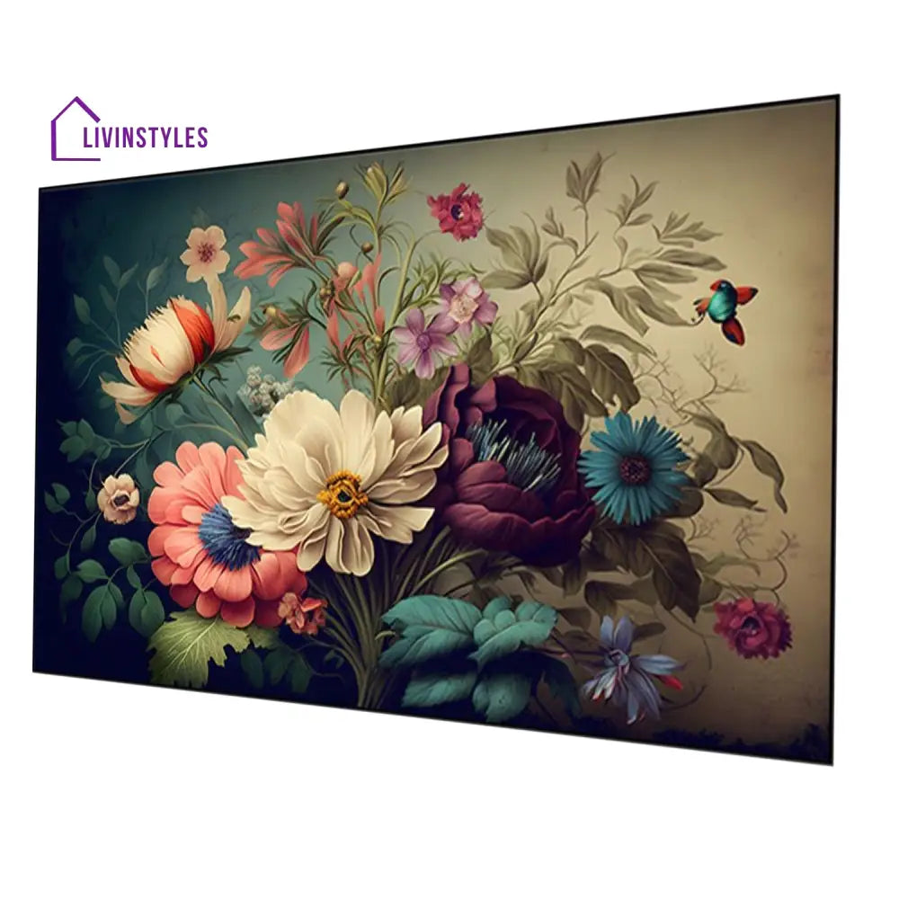 Vibrant Flowers In Delicate Vase Wall Painting