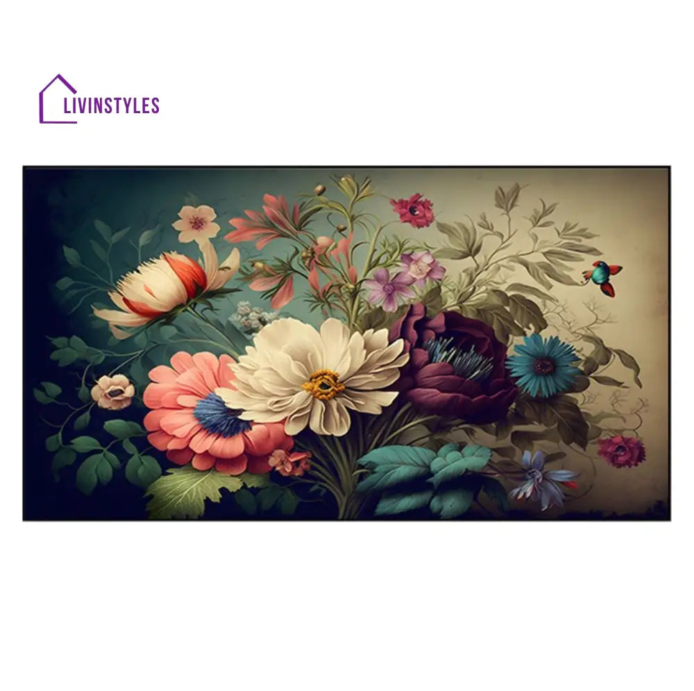 Vibrant Flowers In Delicate Vase Wall Painting