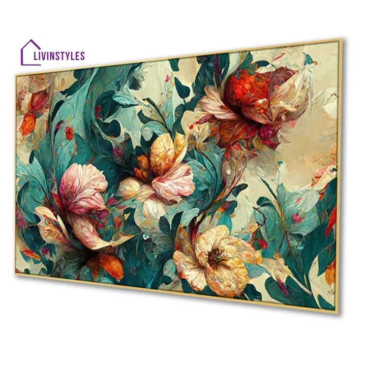 Vibrant Flowers On Canvas Wall Painting