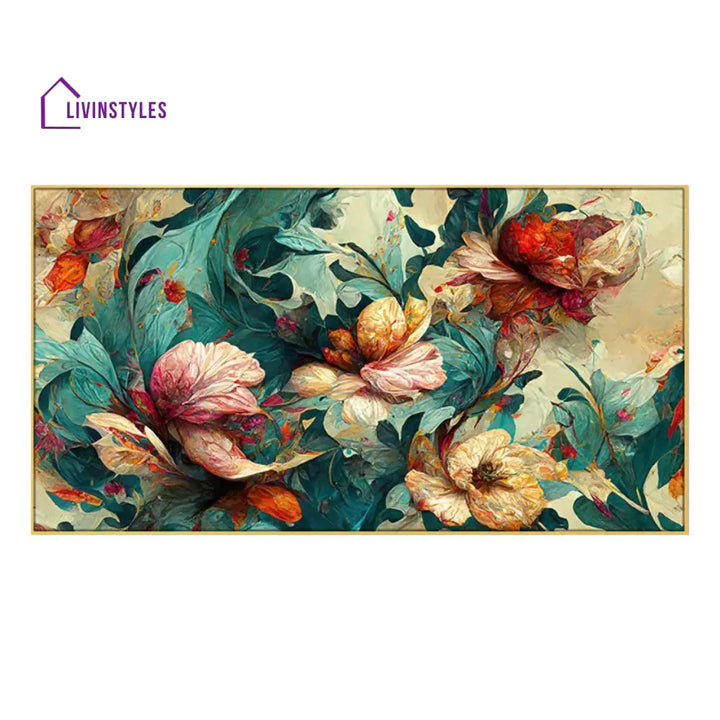 Vibrant Flowers On Canvas Wall Painting