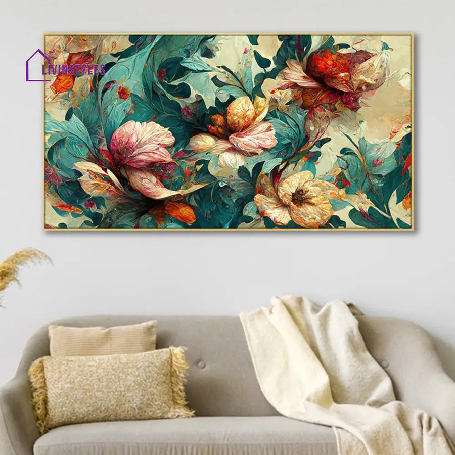 Vibrant Flowers On Canvas Wall Painting