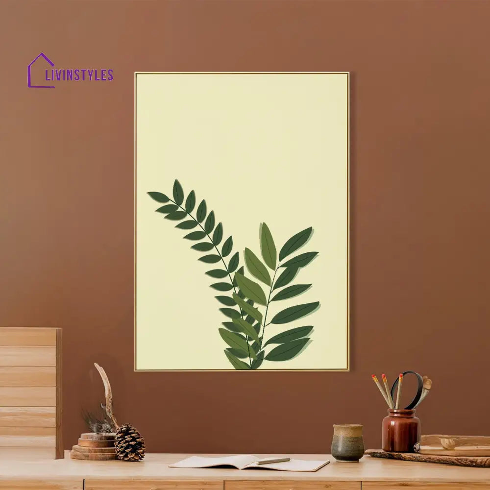 Vibrant Green Leaves Framed Print Canvas Art Wall Painting