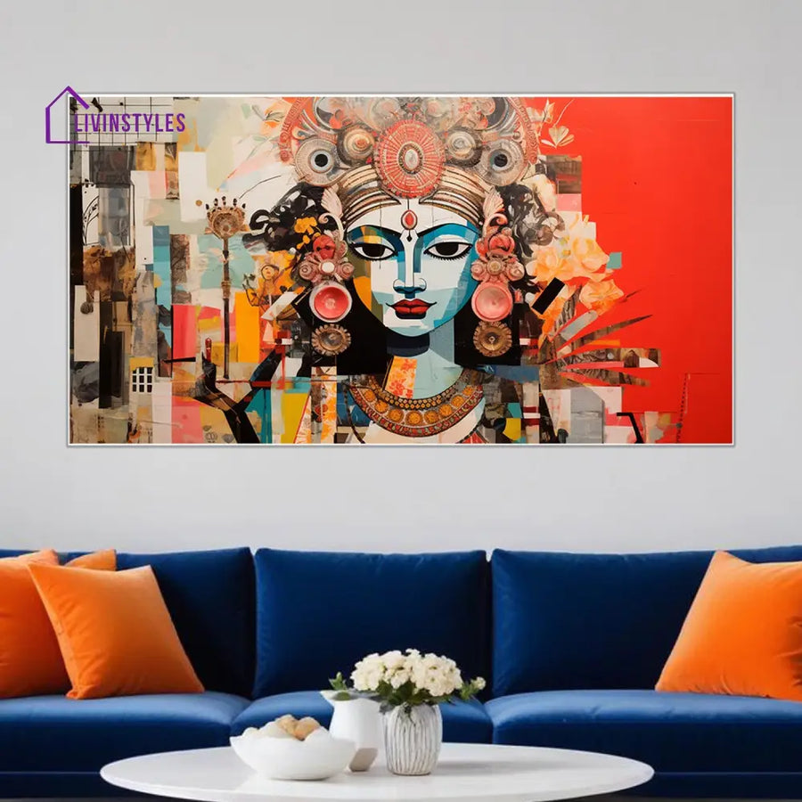 Vibrant Lord Krishna Canvas Art Wall Painting