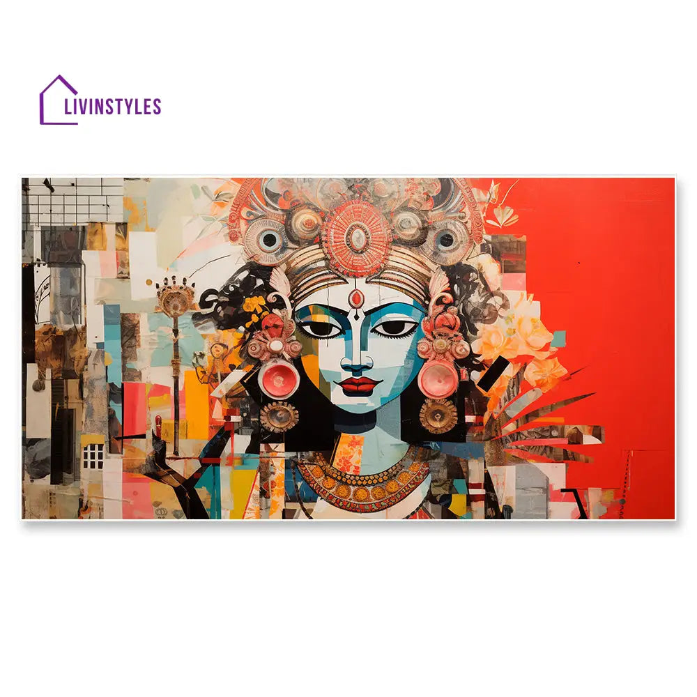 Vibrant Lord Krishna Canvas Art Wall Painting