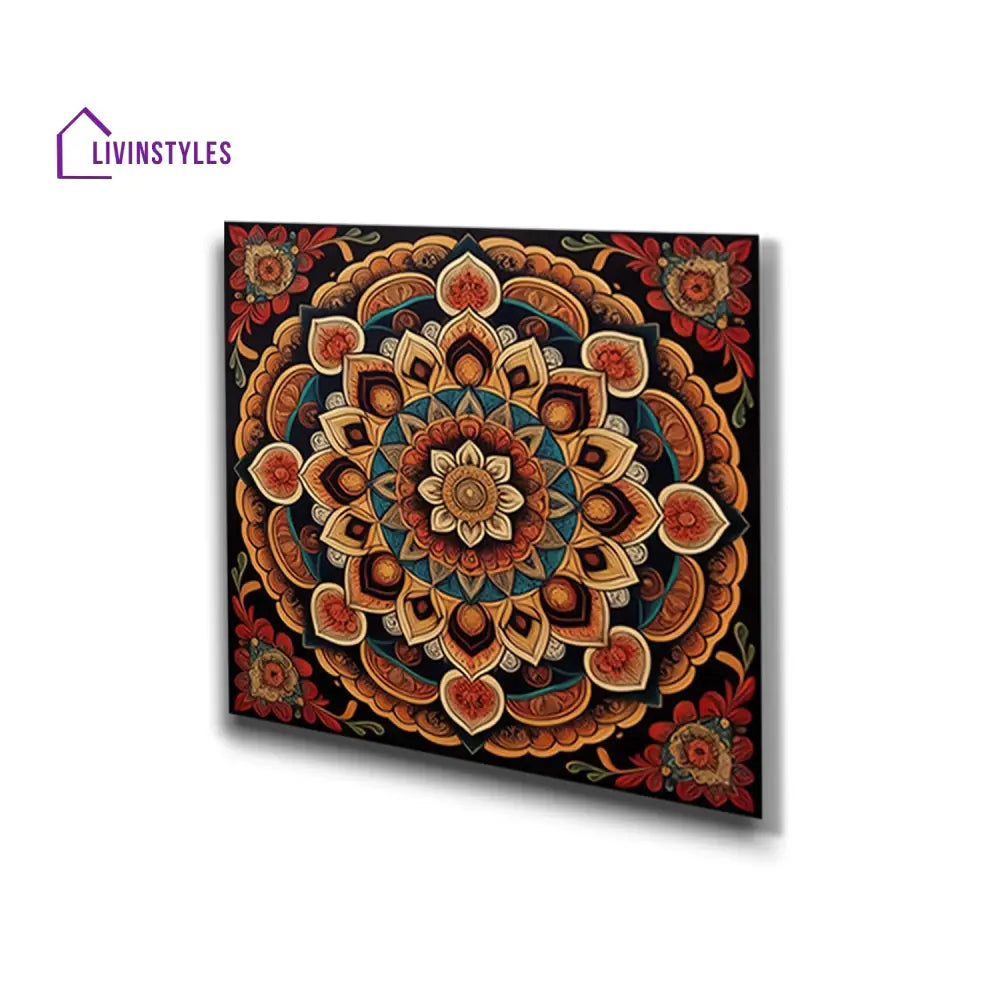 Vibrant Ornate Canvas Art Collection Printed Wall Painting Set Of 4