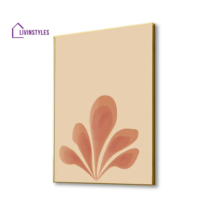 Vibrant Pink And Orange Flower Print Canvas Art Wall Painting 16 X 20 Inch / Gold Floating Frame