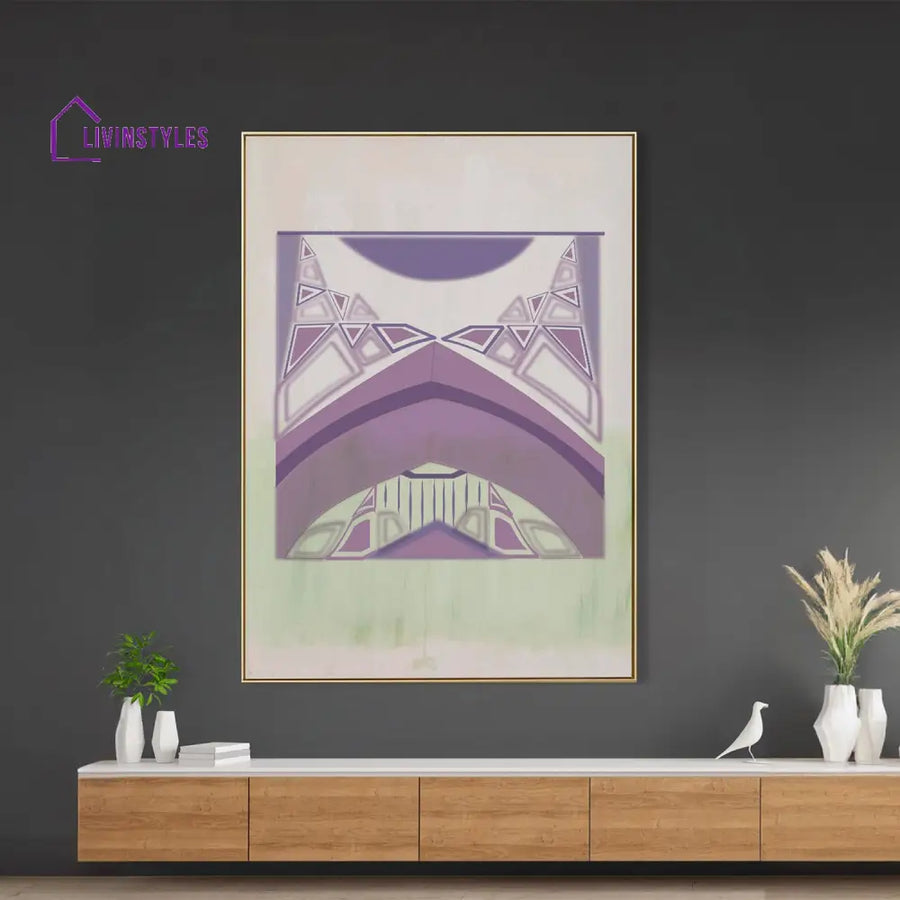 Vibrant Purple And Green Art Canvas Wall Painting