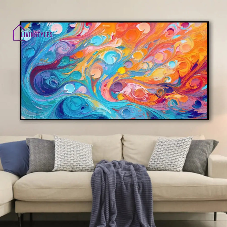 Vibrant Swirls Of Modern Elegance Wall Painting