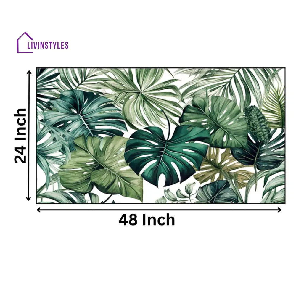 Vibrant Tropical Leaves Wall Painting