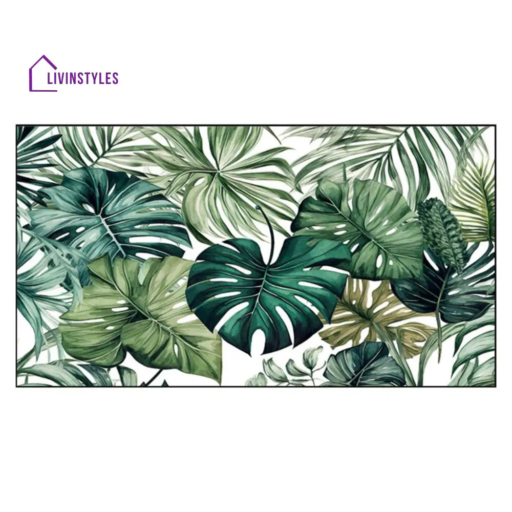 Vibrant Tropical Leaves Wall Painting