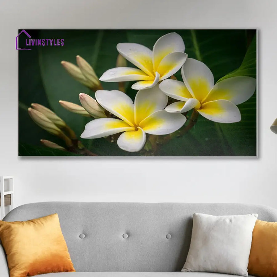 Vibrant Yellow And White Flowers Wall Painitng Painting