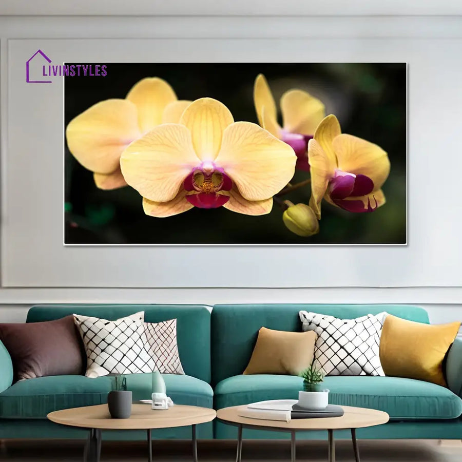 Vibrant Yellow Orchids Wall Art Painting