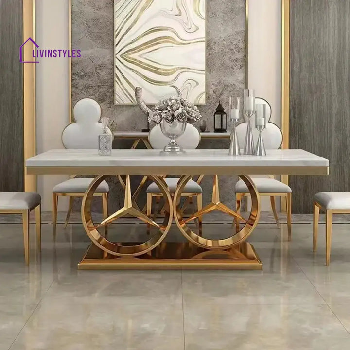 Viktoria The Marvelous Gold Stainless Steel Dining Table