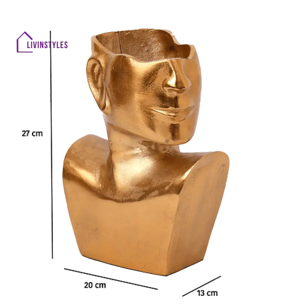 Visionary Face Gold Planter