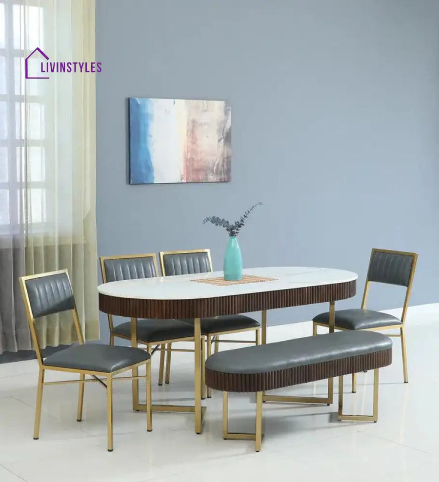 Vista Metal 6 Seater Dining Set Dining Set