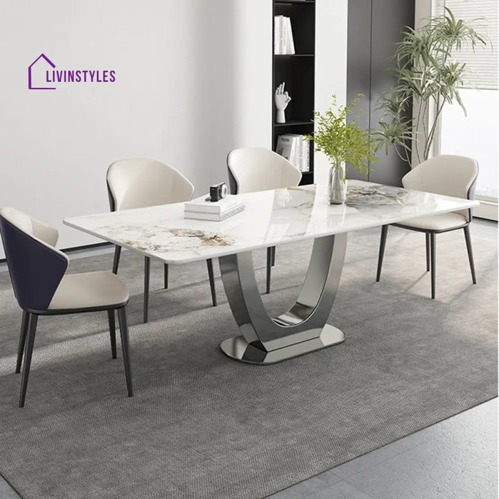 Vista Stainless Steel Dining Table Set