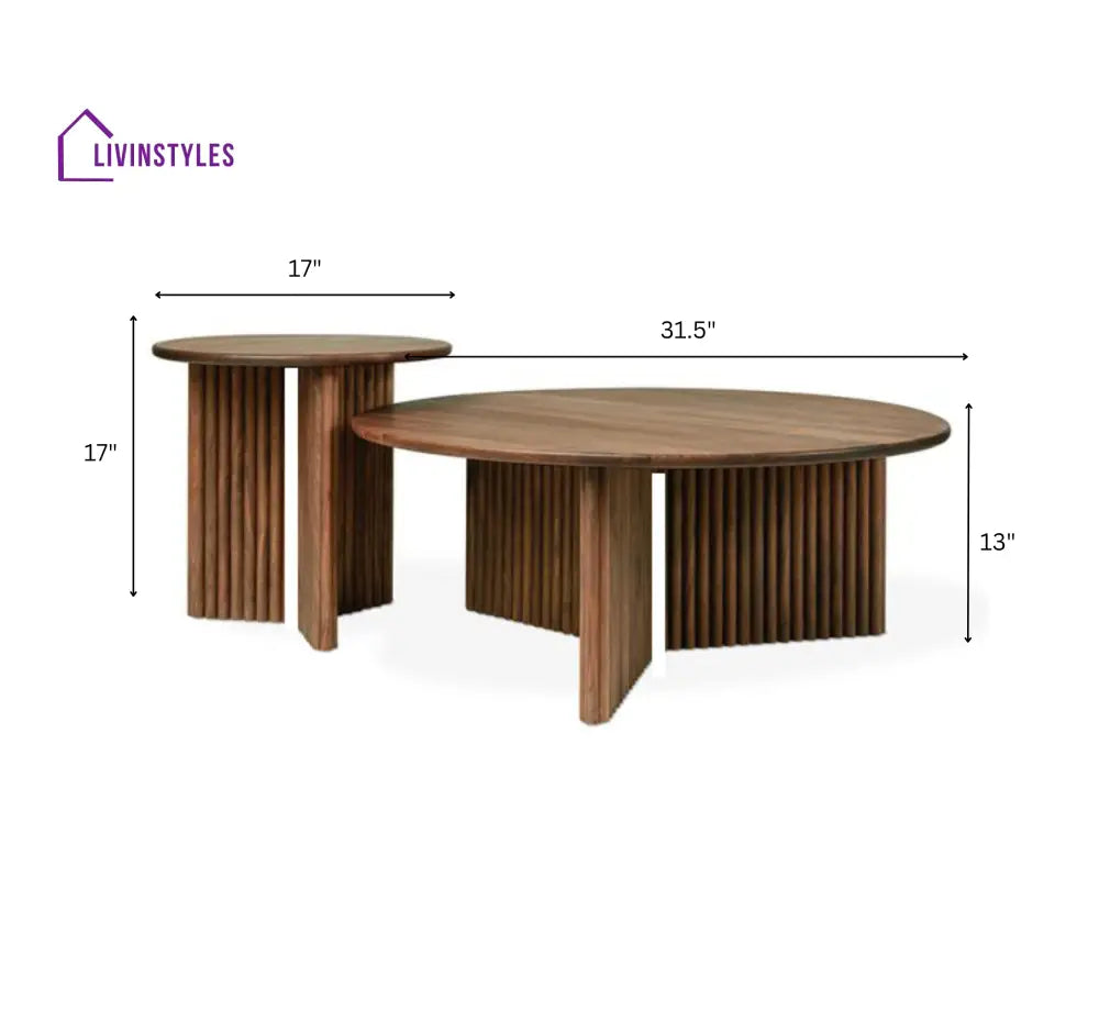 Vladislav Wooden Nesting Centre Tables Coffee Table