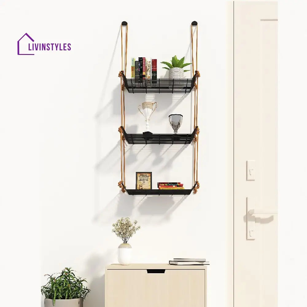 Wall Décor Shelf 3 Tier Grey