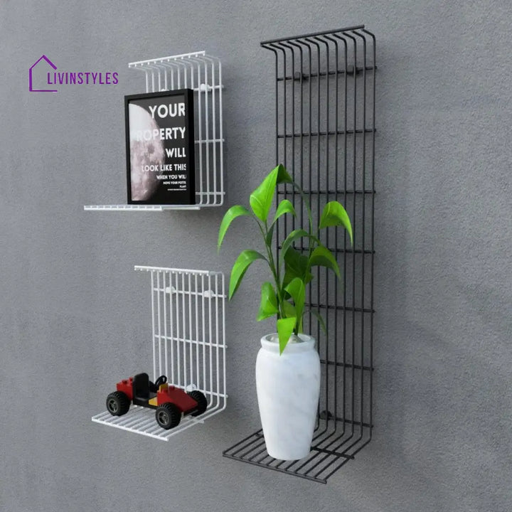 Wall Decor Shelf 3 Uni Grey White