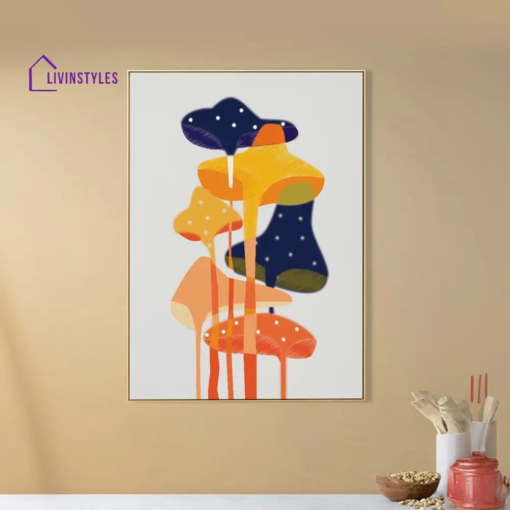 Whimsical Mushroom Canvas Artwork Wall Painting