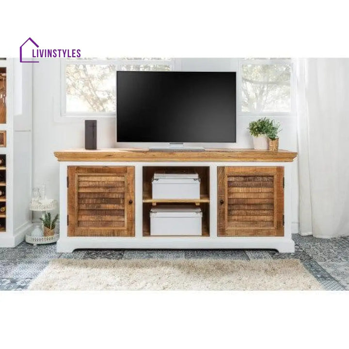 Whitewave Solid Wood Tv Cabinet Two Door Storage Unit | Entertainment 160X70X45 Cm (Tv Unit)